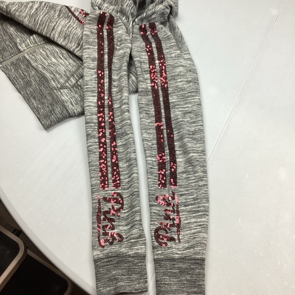 Victoria’s Secret PINK Gray Full Zip Bling Hoodie - Picture 5 of 10